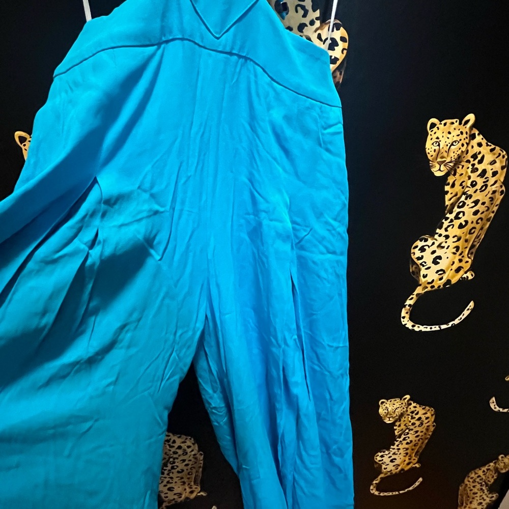 PatBO Bright Blue Backless Cutout Jumpsuit - Picture 3 of 6